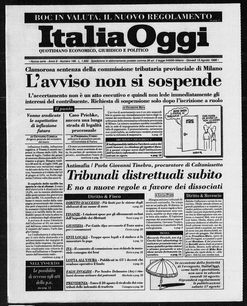 Italia oggi : quotidiano di economia finanza e politica